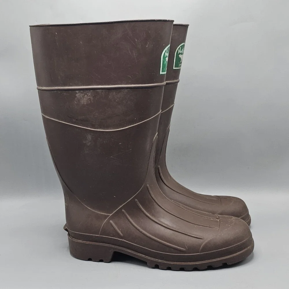 Vintage The Northerner Servus Rubber Boots Muck Slip Ons Brown Sz 12 Made In USA